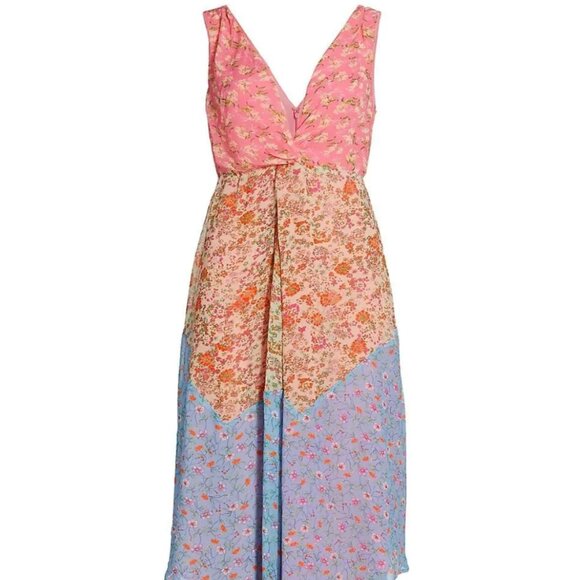 Ramy Brook Isabel Floral Handkerchief Dress Horizon Rose Pink Combo, 6 - Picture 5 of 13